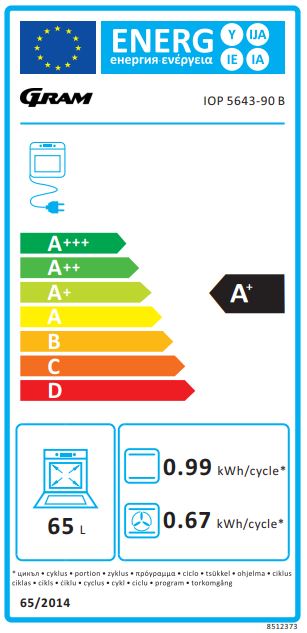 Gram - IOP 5643-90 B, Svart, 5 l, Pyrolys, Timer
